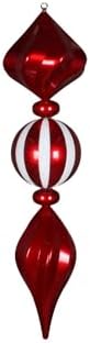 Vickerman 39 Candy Swirl Finial Ornament Red White