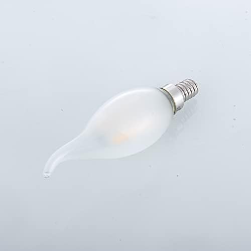 Frosted LED Candelabra Bulbs 6 Pack 6W Dimmable 3000K Soft White