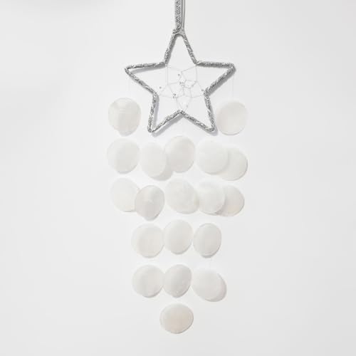 Pretty Jolly Star Design Capiz Wind Chimes for Outdoor Use