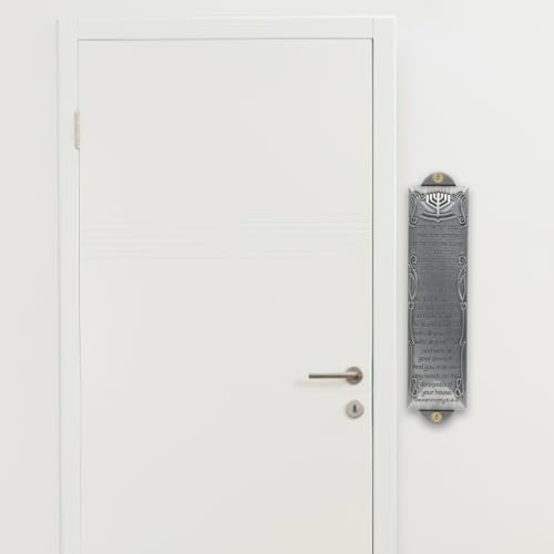 Baluue Set of 3 Metal Mezuzah with Scroll for Door
