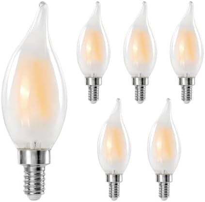 Decoaui E12 LED Chandelier Light Bulbs 6-Pack