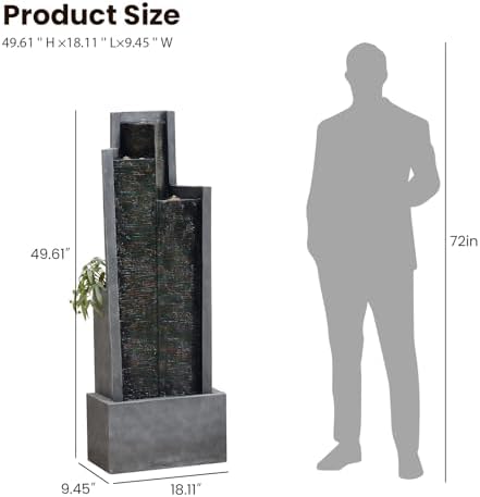 496 Inch Tall Freestanding Water Fountain with Lights