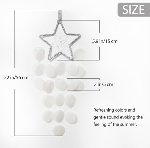 Pretty Jolly Star Design Capiz Wind Chimes for Outdoor Use