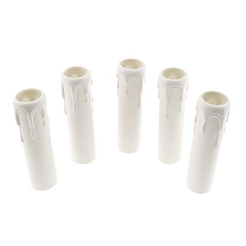 E-Outstanding 12pcs E12 Candle Socket Covers with Realistic Wax Beads