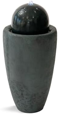 XBrand 2598 W Round Stone Water Feature with LED Lights
