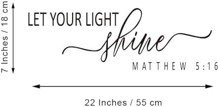 Let Your Light Shine Wall Decal - Carved Letters Bible Verse Christian Motto