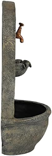 Sunnydaze Messina 26 Inch Outdoor Wall Fountain with French Limestone Finish