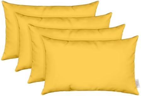 RSH Decor Sunbrella Sunflower Yellow Lumbar Pillows Set of 4