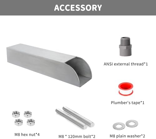 PONDO 4x3 Outdoor Water Fountain Spout - Brushed Stainless Steel