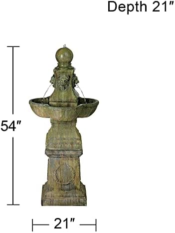 John Timberland Royal Lion 54 Inch High Outdoor Fountain