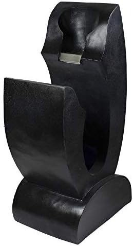 315 Inch Black Lighted Modern Outdoor Water Fountain