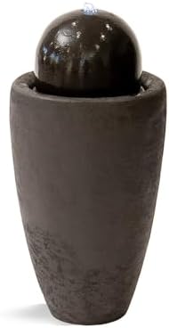XBrand 2598 H Round Stone Water Fountain with LED Lights