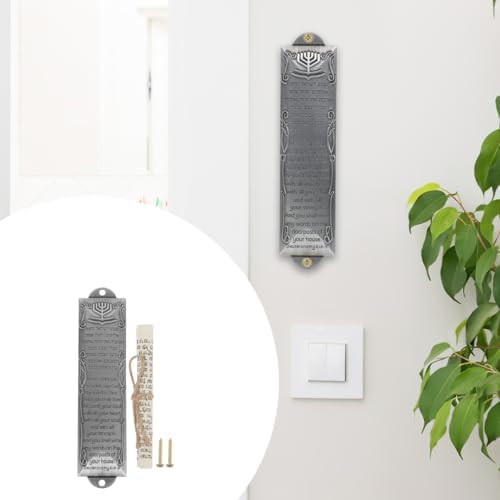 Baluue Set of 3 Metal Mezuzah with Scroll for Door
