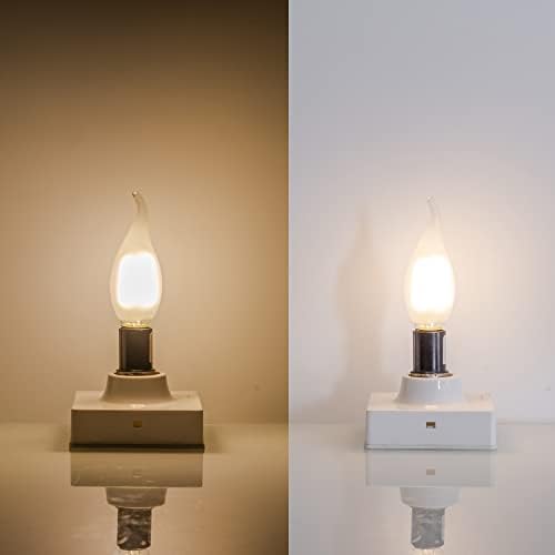 Frosted LED Candelabra Bulbs 6 Pack 6W Dimmable 3000K Soft White