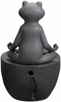 Meditating Frog Fountain with LED Lights