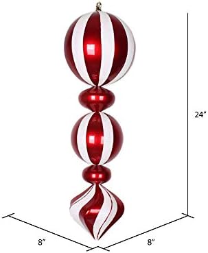Vickerman 24 Inch Peppermint Candy Finish Finial Christmas Ornament
