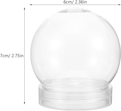 10Pcs Clear Plastic Snow Globe DIY Kit 3 Inch Snow Globes