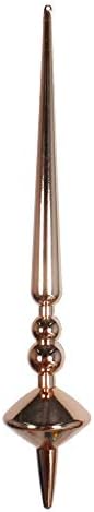 Vickerman 12 Inch Shiny Cupola Finial Ornament 3 Pack Rose Gold
