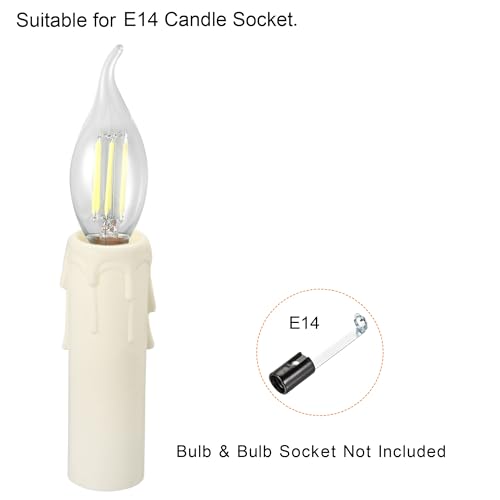 PATIKIL 30x100mm Candle Socket Covers 10 Pack White