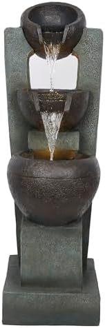 Alpine TZL400 34 Inch 3 Tier Fountain with LED Lights