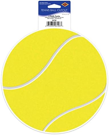 Beistle Tennis Ball Cutout 10 Inches Yellow White