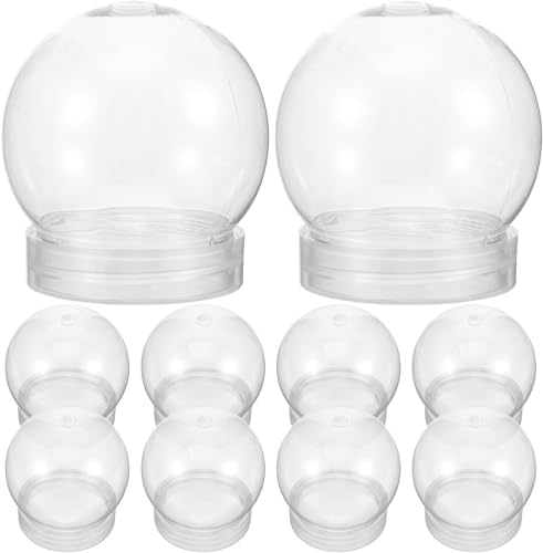 10Pcs Clear Plastic Snow Globe DIY Kit 3 Inch Snow Globes