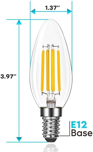 LUXRITE Candelabra LED Bulbs 6 Pack E12 Base 7W 3000K Soft White