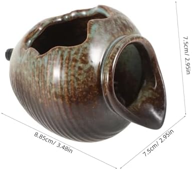 BESPORTBLE Unique Textured Ceramic Jar Solar Fountain Decor