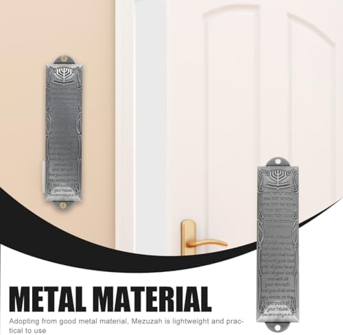 Baluue Set of 3 Metal Mezuzah with Scroll for Door