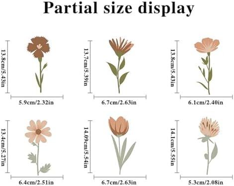 Arawat Wildflower Wall Decals 72pcs Peel and Stick Decor