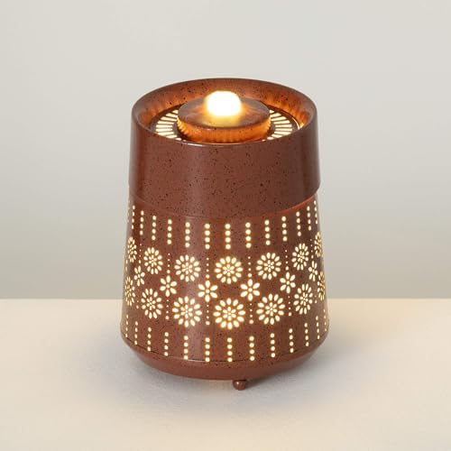 Sullivans LED Copper Floral Tabletop Fountain 8 Inch