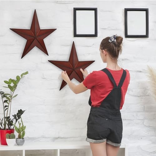 155 Inch 2Pcs Metal Barn Stars Decor