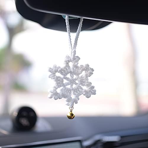 Crocheted Snowflake Ornaments 4pcs Christmas Tree Decorations