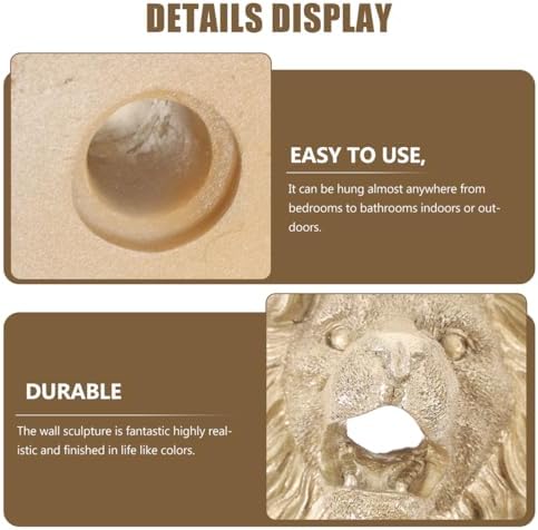 IMIKEYA Wall-Mount Garden Fountain Lion Head Sprayer Nozzle