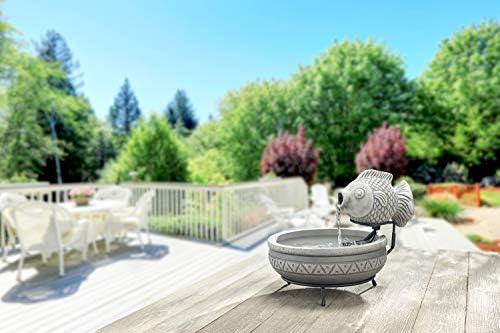 Smart Solar Elegant Cement Fish Fountain