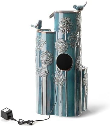 Glitzhome 3175 H Outdoor Fountain with LED Lights and Pump