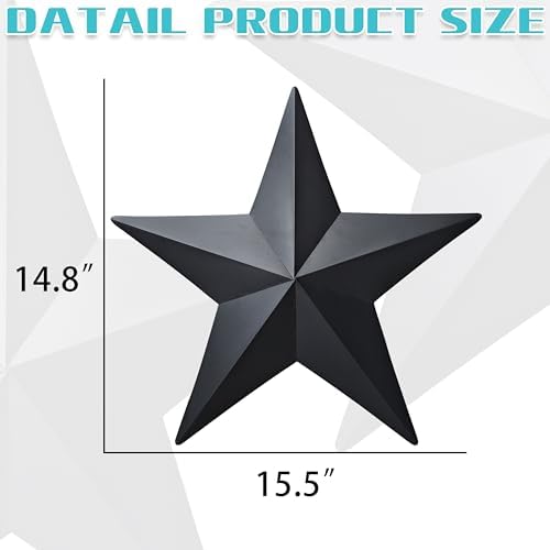 155 Inch Black Barn Star Wall Decor Set of 2