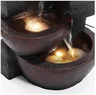 Jeco Zen Tiered Pots Fountain with LED Light