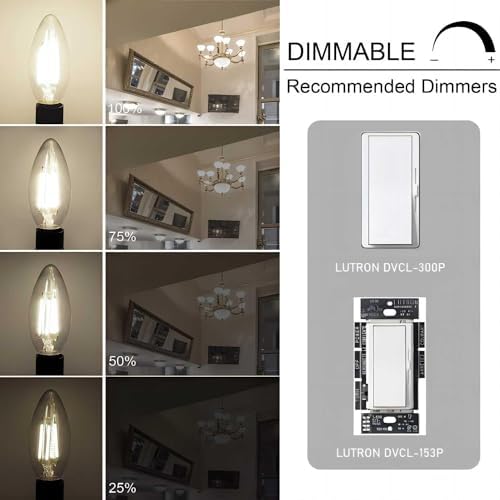 Cotanic Dimmable E12 LED Candelabra Bulb 12 Pack