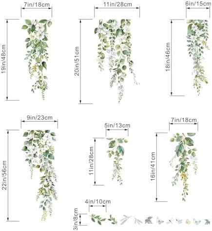 Hanging Vine Wall Decals Green Nature Plants Leaves Wall Stickers