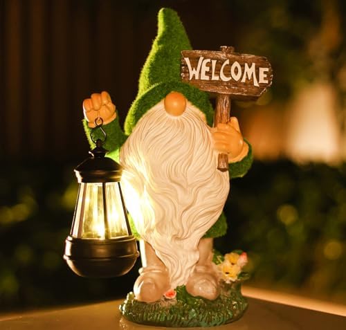Houdezhu Solar-Powered Garden Gnome Statue 13