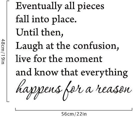 Eventually All Pieces Fall into Place Wall Decal Inspirational Quotes Art Sticker