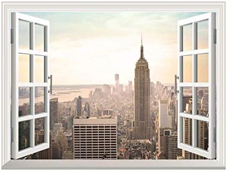 wall26 Removable Wall Sticker - Modern City Evening View 24x32