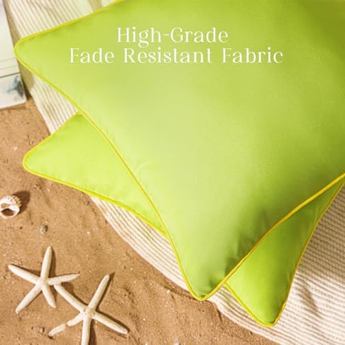 Phantoscope Waterproof Pillow Covers Pack of 2 18x18 Inches Lime Green