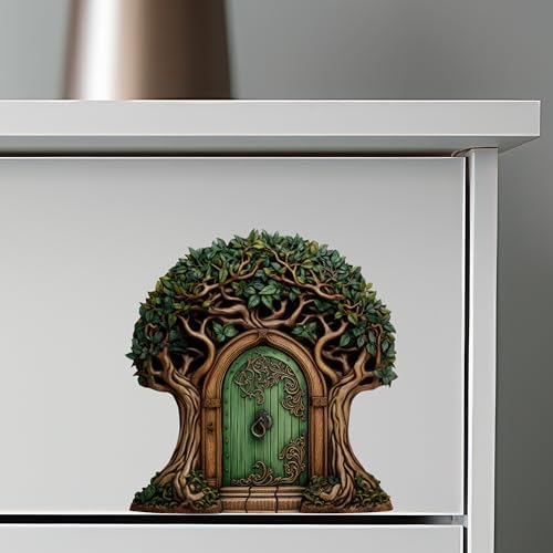 Beautiful Tree Fairy Door Wall Sticker - Removable Decal