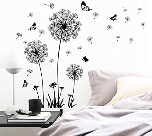 Arawat Dandelion Wall Decals 2 Set Butterfly Flower Stickers Murals