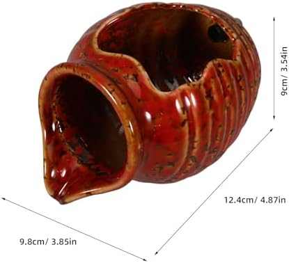Red Ceramic Fountain Planter for Garden Outdoor Decoration