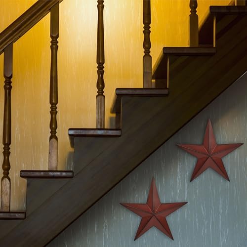 155 Inch 2Pcs Metal Barn Stars Decor