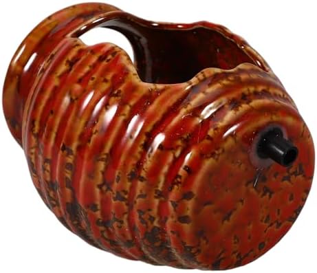 Red Ceramic Fountain Planter for Garden Outdoor Decoration
