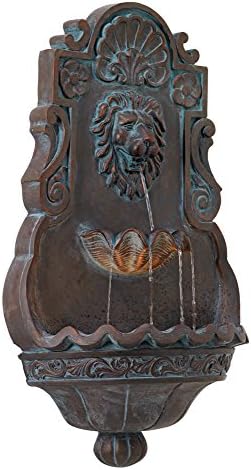 John Timberland Royal Lion Head Wall Fountain with LED Light 1